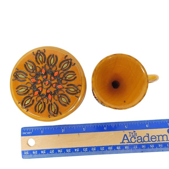 Carved Wooden Trinket Box Miniature Pitcher Engraved Numbered Vanity Decor - Picture 10 of 10